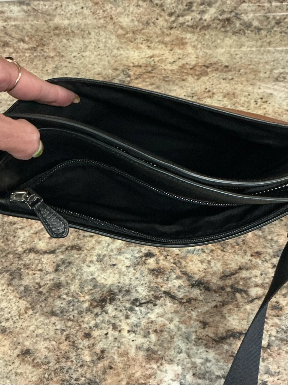 Coach Black and Brown Leather Bowery Messenger Crossbody